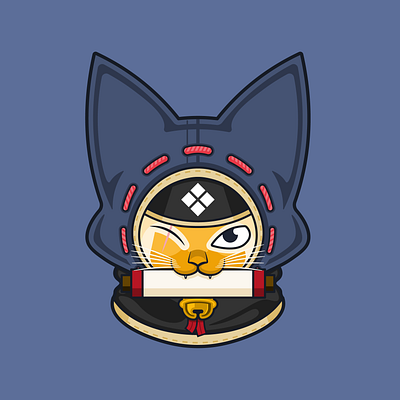 Kamura Palico (Ninja Cat) animal capcom clean design fan art fanart flat graphic design illustration illustrator japanese kamura monster hunter ninja scar sticker vector video game videogame