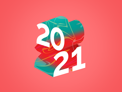 promo2021 3d design number typography vector wordart