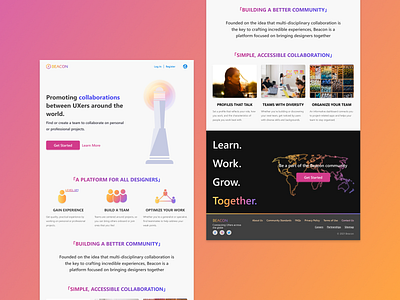 Project Beacon (Landing Page) branding figma gradient landing page platform product design ui design vector art web design