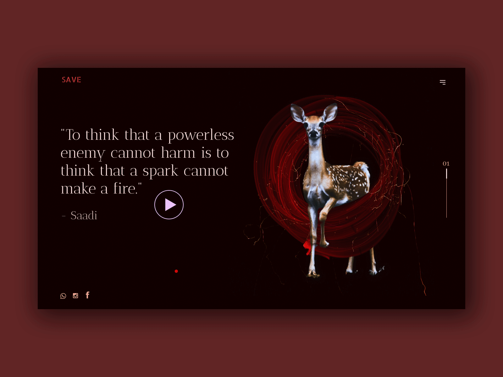 Save - UI/UX design animal animated gif animation animation design design dribbble fire fire safety gif landing modern poster save ui ui ux ui design uiux web design webdesign website design