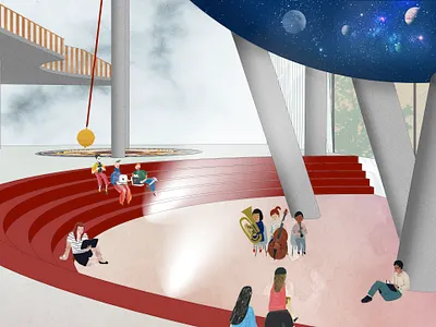 Interior of Planetarium architect architecture illustration