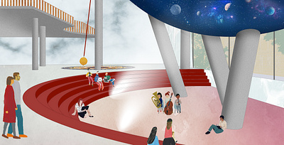 Interior of Planetarium architect architecture illustration