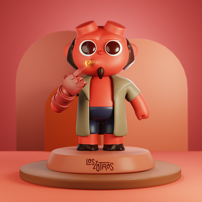 Hellboy Toy baby big eye blender blender3d cartoon character cute fire hellboy red toy toy design toyart toys zbrush