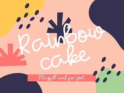 Rainbow Cake Playfull Font Script alphabet characters creative design display font fun funny kids line lowercase modern monoline numeric playfull punctuation uppercase