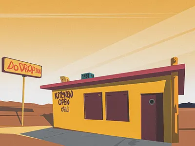 Store View cloud color design digital art digital illustration hill illustraion illustration illustration art landscape landscape design motel mountain sky srabon arafat texture vintage