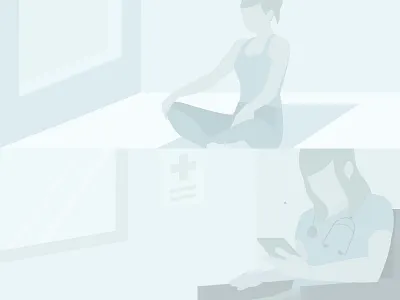 Trusted Wellness Illustrations banners blue healthcare illustration nursing nursing home office yoga