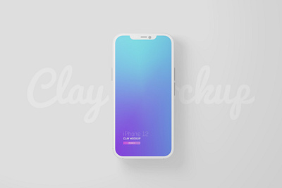 Free iPhone 12 Minimal Clay Mockup 3d clay design download free freebie iphone 12 minimal mock up mock ups mockup mockups phone presentation psd mockup