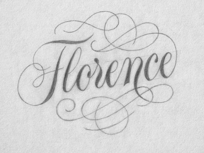 Florence sketch branding flourish logo flourishing hand drawn handlettering lettering letters logo packaging pencil drawing script lettering sketch sketches wine label