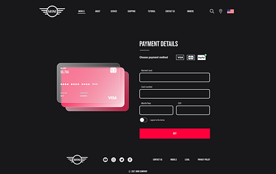 UI/UX Payment Method for Mini Cooper website redesign design designer homepage minicooper peyment ui uiux ux web webdesign