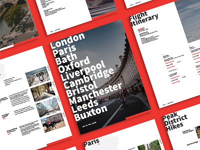 Travel Itinerary — Brochure Guide branding brochure layout design europe graphic design layout design layout exploration london plane ticket print design report design tourism travel agency travel brochure typogaphy