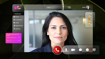 videeo call app glass effect glassmorphism graphic design icon minimal ui ux web