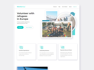 Volunteeringo | Discover your perfect experience apply charity colorful colourful discover filter fun greece italy migrants mobile mobile app ngo refugees rome travel volunteering web app