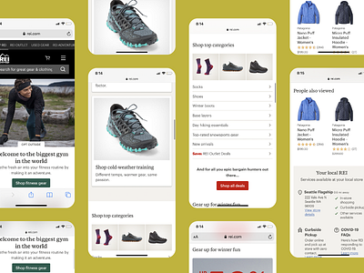 REI Fitness Homepage Mobile Design
