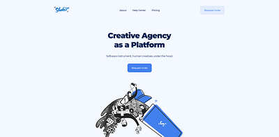 Landing page for marketing marketplace branding design flat illustration logo typography ui ux vector website