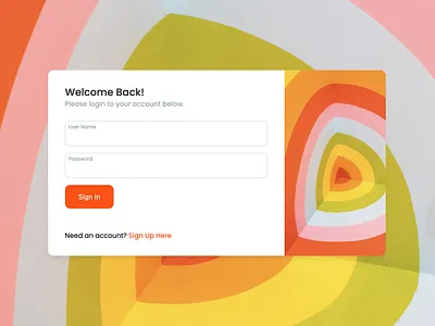 Simple, Colorful Login Form login form product design web development
