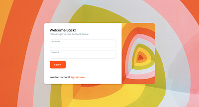 Simple, Colorful Login Form login form product design web development