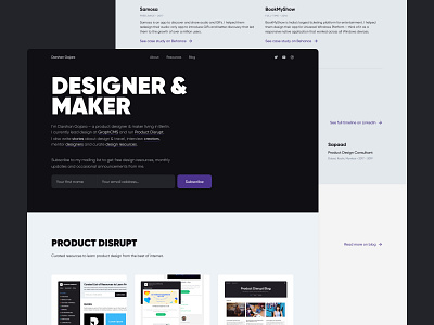 darshan.design cards case study gilroy grid header portfolio portfolio website side project timeline typography