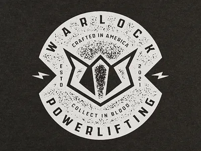 Warlock Powerlifting // Badge badge branding design logo powerlifting print shirt texture typography vintage