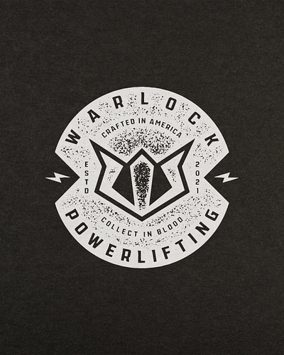 Warlock Powerlifting // Badge badge branding design logo powerlifting print shirt texture typography vintage