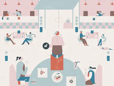 Visit at dessert cafe cafe character design dessert illustration