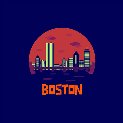 Boston Skyline adobe illustrator boston design graphic design illustration vector