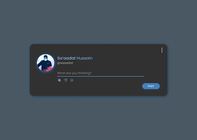 Daily UI 081 blue clean daily ui 081 daily ui 81 dailyui dailyuichallenge darkmode design facebook figma minimal social media social media design status status ui status update statusupdate twitter ui ux