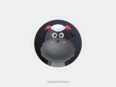 sheep 12生肖 动物 卡通 品牌化 图标 头像 山羊 插图 白色 红色 绵羊 黑色