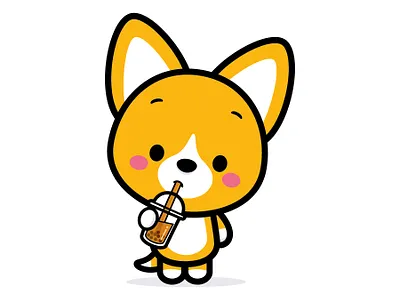 Corgi Boba adobe illustrator character design cute illustration jerrod maruyama jmaruyama kawaii vector