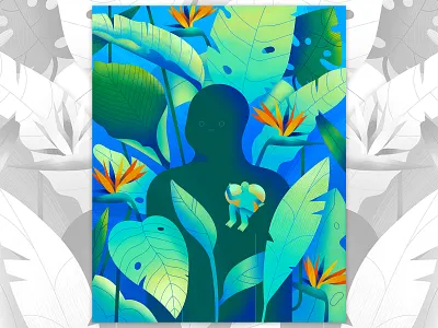 Wallflower bird of paradise bright character character design colorful concept design exploring flat floral flower illustration graphic graphic design illustration illustrator simple texture vector