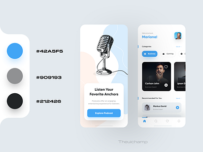 Podcast App UI Design anchors app appdesign clean ui design figmadesign ios app iosapp minimalui mobile app mobile ui mobileui modern podcast podcastapp speaking ui uidesign uidesigner ux