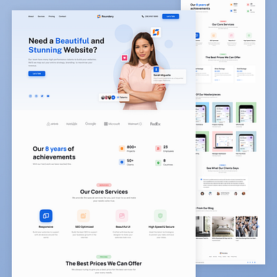 Roundery - Website Agency branding design landing page landing page design minimal mobile app design ui uidesign ux vector