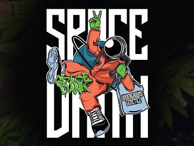 (merchandise) SPACE DANK - UNDERGROUND GENETICZ apparel design design graphicdesign illustration marijuana marijuana logo merchandise merchandise design tees design vector vector illustration weed weeds weeds brand