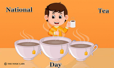 NATIONAL TEA DAY design graphicdesign illustration photoshop poster design socialmedia ui ux