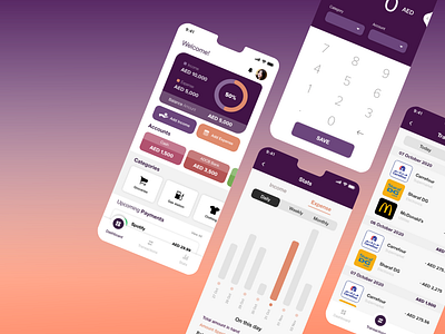 Expense & Budgeting App app design illustration minimal ui uidesign ux ux ui uxdesign uxui