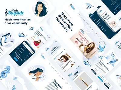MusicBayside brand education educational illustrations logo music oboe website