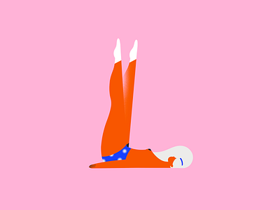 Lazy - 36 days of type 2d 36days 36daysoftype character design fitness girl girlpower illustration lazy procreate stretch woman yoga