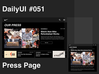 Daily UI Challenge / 051 - Press Page branding dailyui design press page ui ux webdesign website