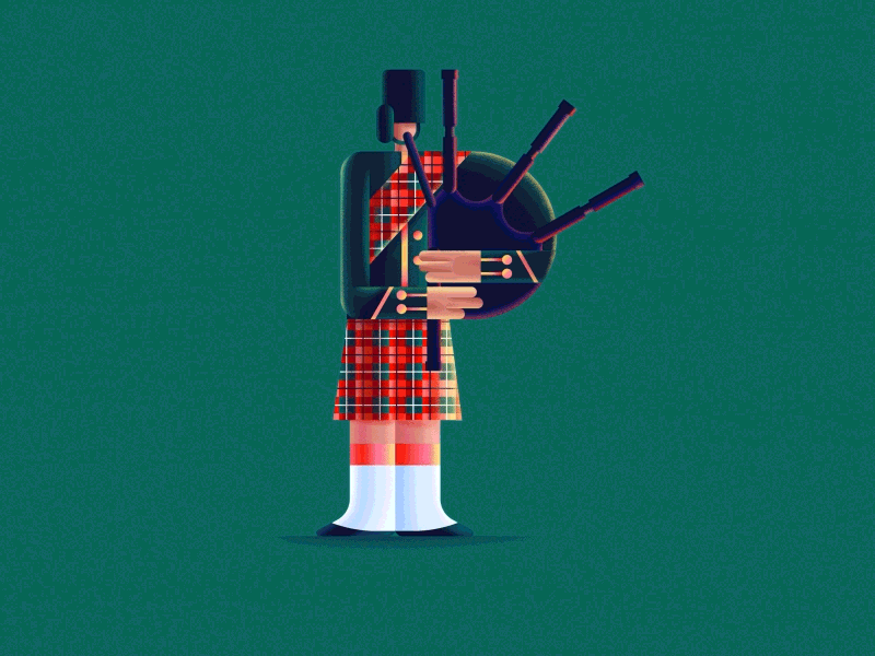 Letter P 36daysoftype animation bagpipes character digital digital art fun illustration motion motiongraphics music scotland