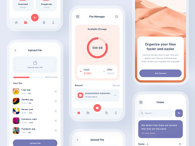 File Managemnt App app archive brand branding clean cloud storage document drive file files illustration layout memory minimalist mobile app plan simple storage ui design ui ux