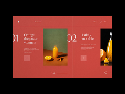 Juice Recipes - Website concept blog food category design draggable food fruit horizontal scroll juice minimalist orange recipes smoothie ui ux web design webdesign website