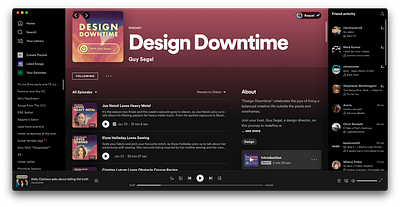 Design Downtime podcast brand season 1 and 2 branding logo podcast ui