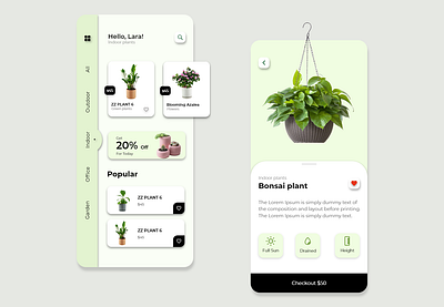 Plants app UI design adobexd ui