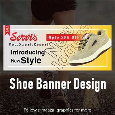 Shoe Banner Design banner banner design branding business flyer design flat flyer graphic graphic design illustrator minimal