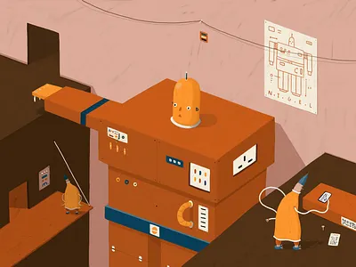Building a Robot building colour flat pack ikea illustration isometric robot robotics