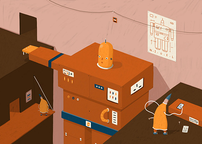 Building a Robot building colour flat pack ikea illustration isometric robot robotics