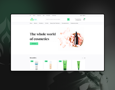 eCommerce cosmetics website redesign behance branding clean ui concept cosmetics ecomerce elegant green minimalistic simple simple clean interface ui uidesign ux webdesign website white