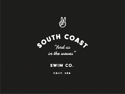 South Coast Type Lockup apparel apparel design apparel logo brand brand design brand identity california coast design graphic tee lettering lock up logo peace peace sign south coast swim swimsuit swimwear west coast