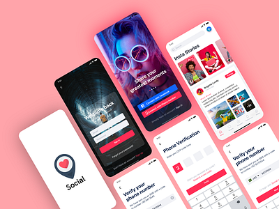 Dating App Ui kits - Social Media App login Screen social app twitter app whatsapp