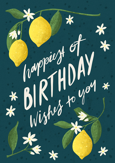 Birthday Lemons birthday card food illustration food illustrations graphic design greetingcard greetings card illustrator lemons