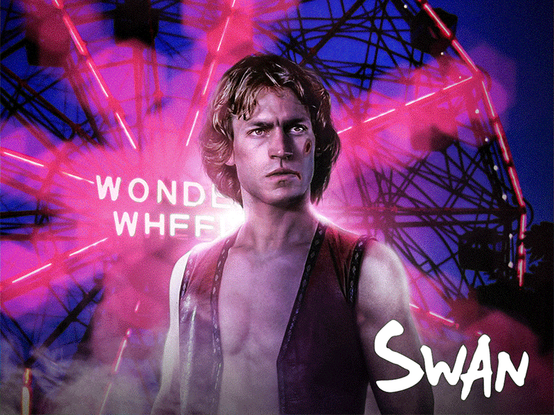 swan make characters coney island design digital art graphic design movie card movie poster photoshop retouch the warriors visual wonder wheel